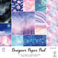 Desecraft 12x12 Shimmer Dream Watercolor Cardstock Scrapbook Paper - 36 Sheets