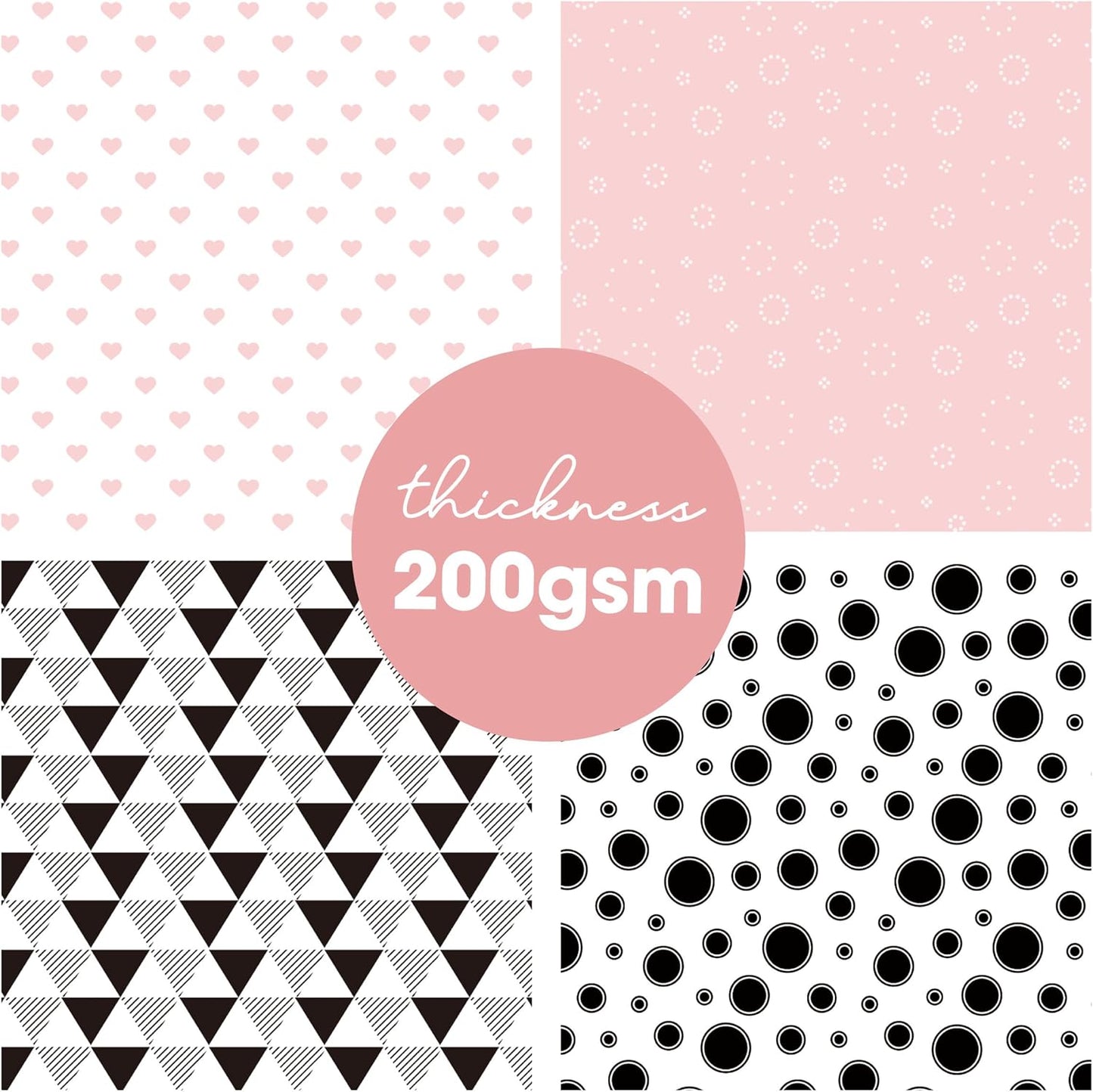 Desecraft 48 sheets 12x12 Scrapbooking Cardstock Decorative Paper Pack Pink for Card Making Origami Scrapbook Paper Materials Supplies