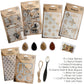 Desecraft Vintage Rubber Stamp Set Stencil Ink Card Making Stamper Card Kit