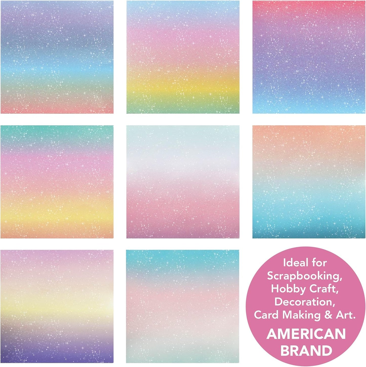 24 Sheets 6 x 6 Glitter Shining Pastel Cardstock Scrapbook Decorative Paper for Card Making Origami Scrapbook Paper Scrapbook Supplies Spring