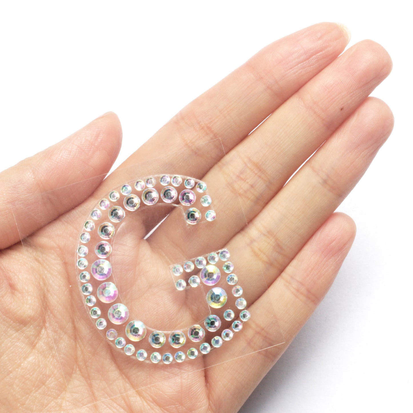 Desecraft 36 Pieces Holographic Rhinestone Alphabet Letter Stickers Number Crystal Gem Self Adhesive