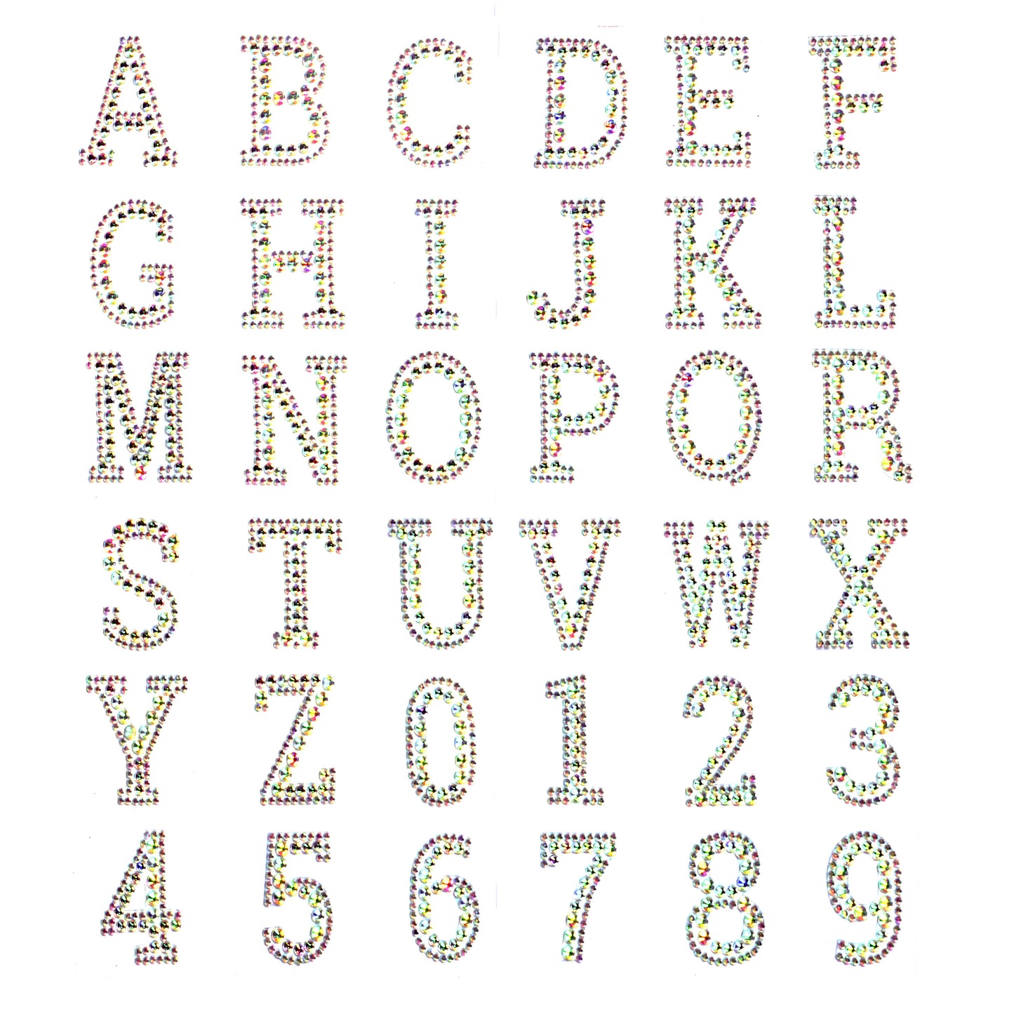 Desecraft 36 Pieces Holographic Rhinestone Alphabet Letter Stickers Number Crystal Gem Self Adhesive